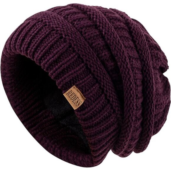 Oversized Beanie, Slouchy Women Women REDESS Slouchy Beanie Chunky Soft Oversized Cable Knit Cap